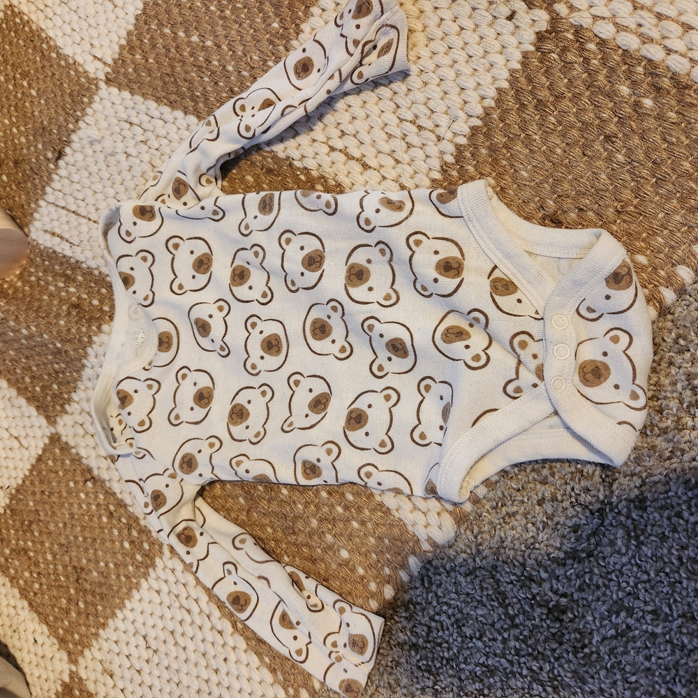 Adorable Bear Print Kids One Piece